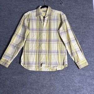Ted Baker London Yellow & Purple Plaid Button Down Shirt‎ Mens Size 4 (M)